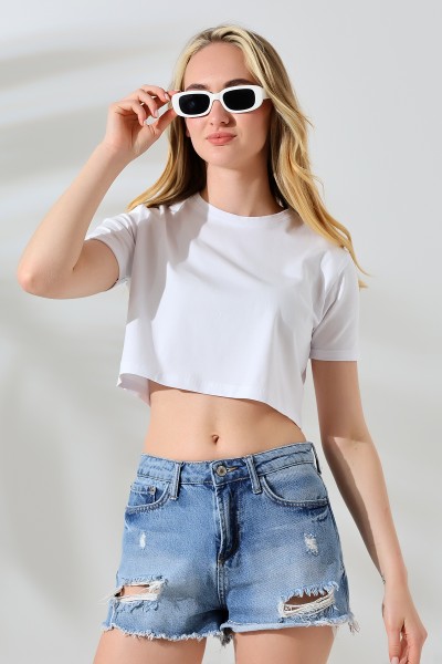 21754 KADIN KISA KOL KATLAMALI FULL LYC COMP.PENYE GENİŞ KISA TSHIRT 21754 KADIN KISA KOL KATLAMALI FULL LYC COMP.PENYE GENİŞ KISA TSHIRT