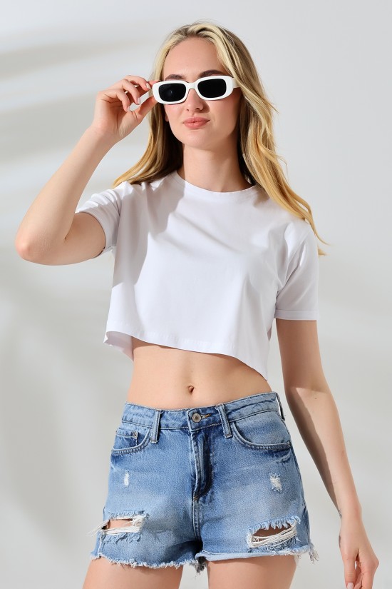 21754 KADIN KISA KOL KATLAMALI FULL LYC COMP.PENYE GENİŞ KISA TSHIRT 21754 KADIN KISA KOL KATLAMALI FULL LYC COMP.PENYE GENİŞ KISA TSHIRT