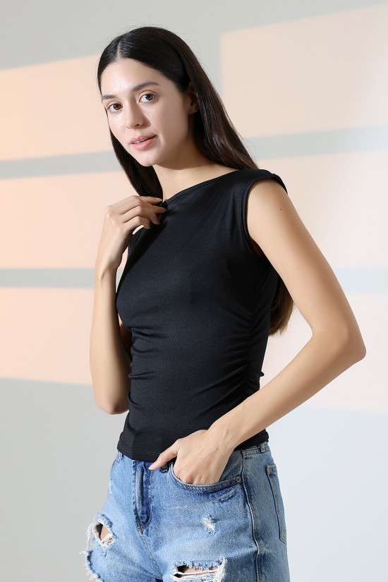 21895 KADIN KAYIK YAKA MİKRO JAPONE KOL YANLARI BÜZGÜLÜ TSHIRT 21895 KADIN KAYIK YAKA MİKRO JAPONE KOL YANLARI BÜZGÜLÜ TSHIRT