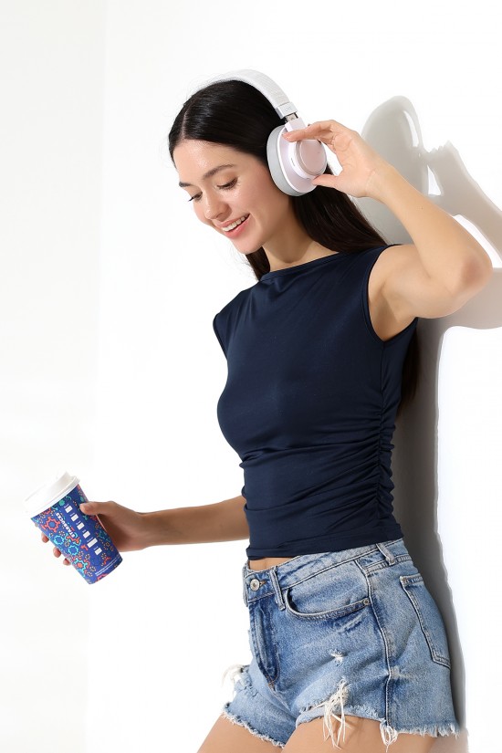 21895 KADIN KAYIK YAKA MİKRO JAPONE KOL YANLARI BÜZGÜLÜ TSHIRT 21895 KADIN KAYIK YAKA MİKRO JAPONE KOL YANLARI BÜZGÜLÜ TSHIRT