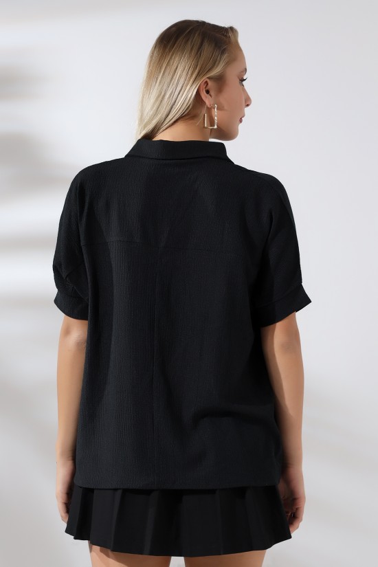 21141 KADIN BÜRÜMCÜK GÖMLEK YAKA KISA KOL OVERSİZE POLO YAKA TSHIRT 21141 KADIN BÜRÜMCÜK GÖMLEK YAKA KISA KOL OVERSİZE POLO YAKA TSHIRT