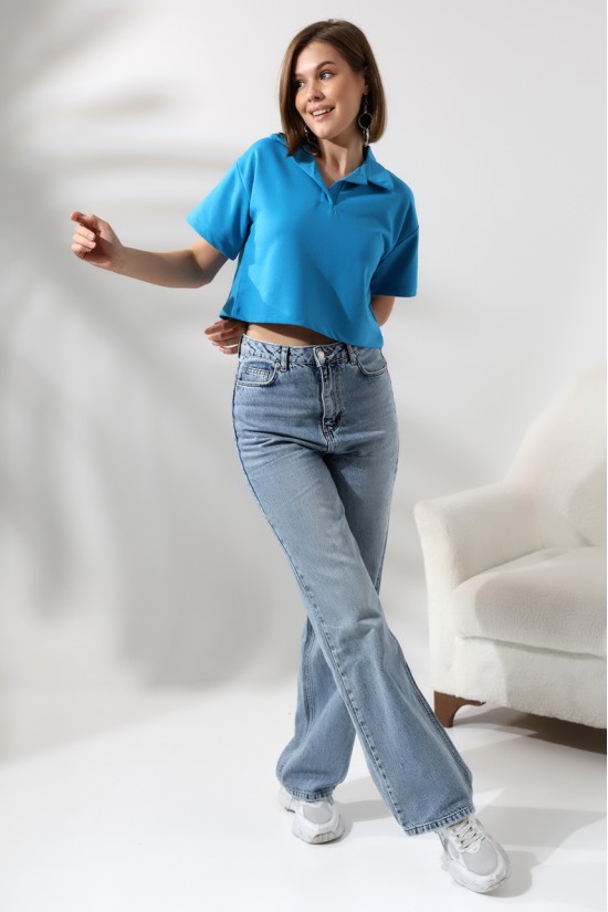 21171 BAYAN KISA KOL GÖMLEK YAKA POLO YAKA TSHIRT 21171 BAYAN KISA KOL GÖMLEK YAKA POLO YAKA TSHIRT