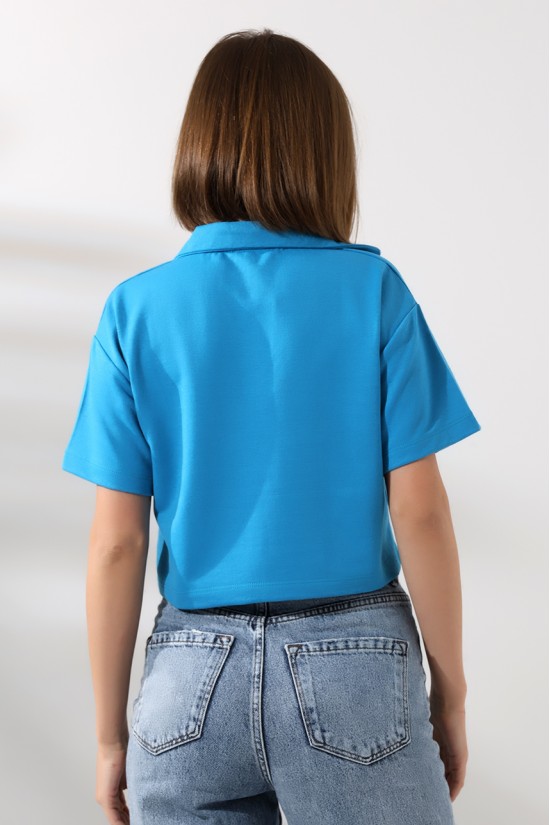 21171 BAYAN KISA KOL GÖMLEK YAKA POLO YAKA TSHIRT 21171 BAYAN KISA KOL GÖMLEK YAKA POLO YAKA TSHIRT