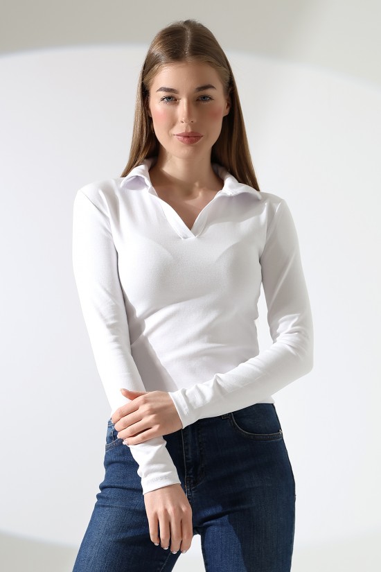 21938 KADIN FULLLYC RİBANA UZUN KOL KOL GÖMLEK YAKA PATLI UZUN KOL TSHIRT 21938 KADIN FULLLYC RİBANA UZUN KOL KOL GÖMLEK YAKA PATLI UZUN KOL TSHIRT