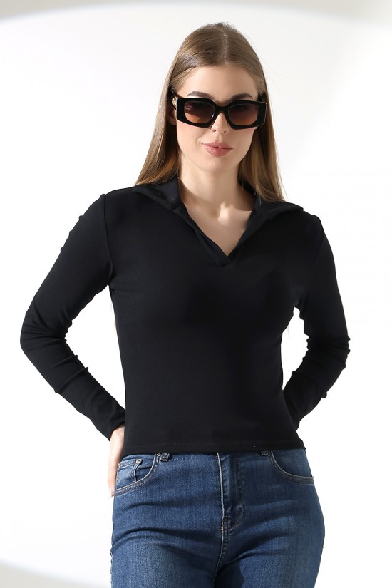 21938 KADIN FULLLYC RİBANA UZUN KOL KOL GÖMLEK YAKA PATLI UZUN KOL TSHIRT 21938 KADIN FULLLYC RİBANA UZUN KOL KOL GÖMLEK YAKA PATLI UZUN KOL TSHIRT