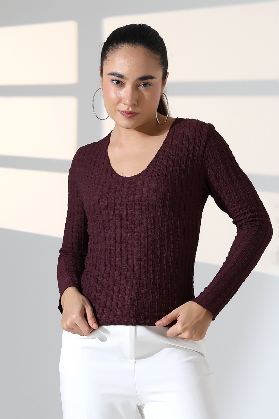 22111 KADIN JAKARLI VİYANA UZUN KOL V YAKA TSHIRT 22111 KADIN JAKARLI VİYANA UZUN KOL V YAKA TSHIRT