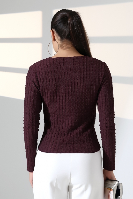 22111 KADIN JAKARLI VİYANA UZUN KOL V YAKA TSHIRT 22111 KADIN JAKARLI VİYANA UZUN KOL V YAKA TSHIRT