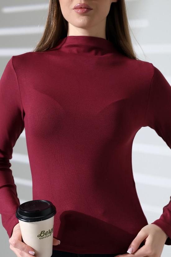 21950 KADIN KENDİLİĞİNDEN DİK YAKA FULL LYC VİSK RİBANA UZUN KOL TSHIRT 21950 KADIN KENDİLİĞİNDEN DİK YAKA FULL LYC VİSK RİBANA UZUN KOL TSHIRT