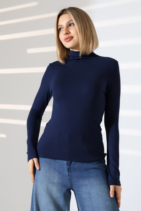 21950 KADIN KENDİLİĞİNDEN DİK YAKA FULL LYC VİSK RİBANA UZUN KOL TSHIRT 21950 KADIN KENDİLİĞİNDEN DİK YAKA FULL LYC VİSK RİBANA UZUN KOL TSHIRT