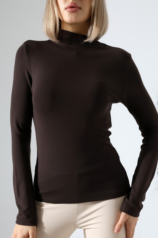 21950 KADIN KENDİLİĞİNDEN DİK YAKA FULL LYC VİSK RİBANA UZUN KOL TSHIRT 21950 KADIN KENDİLİĞİNDEN DİK YAKA FULL LYC VİSK RİBANA UZUN KOL TSHIRT