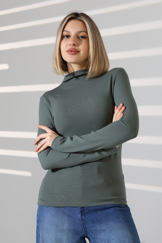 21950 KADIN KENDİLİĞİNDEN DİK YAKA FULL LYC VİSK RİBANA UZUN KOL TSHIRT 21950 KADIN KENDİLİĞİNDEN DİK YAKA FULL LYC VİSK RİBANA UZUN KOL TSHIRT