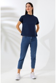 19588 KADIN DİK YAKA KISA KOLU BEDENDE PAMUKLU KISA TSHIRT 19588 KADIN DİK YAKA KISA KOLU BEDENDE PAMUKLU KISA TSHIRT