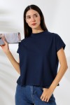 19588 BAYAN DİK YAKA KISA KOLU BEDENDE PAMUKLU KISA TSHIRT 19588 BAYAN DİK YAKA KISA KOLU BEDENDE PAMUKLU KISA TSHIRT