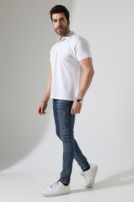 21844 ERKEK REGULAR FİT KISA KOL PİKE POLO YAKA TSHIRT 