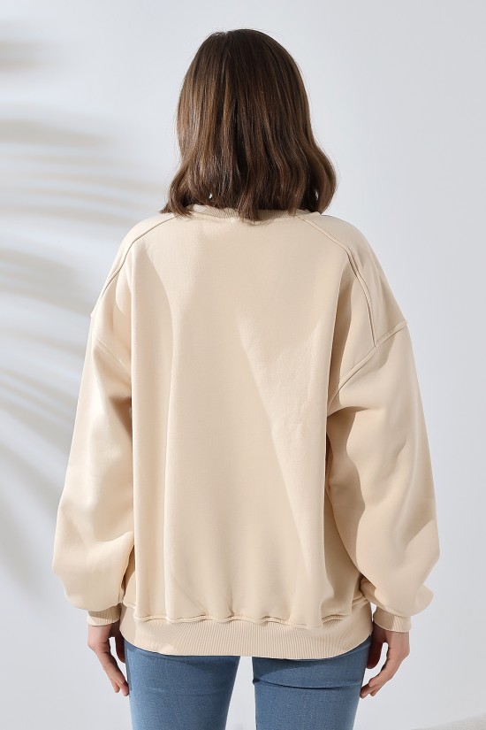 21616 KADIN 3 İP PENYE COMPACK ŞARDONLU OMUZLARI PARÇALI BİSİKLET YAKA SALAŞ OVERSİZE SWETSHIRT 21616 KADIN 3 İP PENYE COMPACK ŞARDONLU OMUZLARI PARÇALI BİSİKLET YAKA SALAŞ OVERSİZE SWETSHIRT