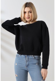 21614 KADIN 3 İP PENYE KOMPAKT ŞARDONLU GENİŞ VE KISA BİSİKLET YAKA SWEATSHIRT 21614 KADIN 3 İP PENYE KOMPAKT ŞARDONLU GENİŞ VE KISA BİSİKLET YAKA SWEATSHIRT