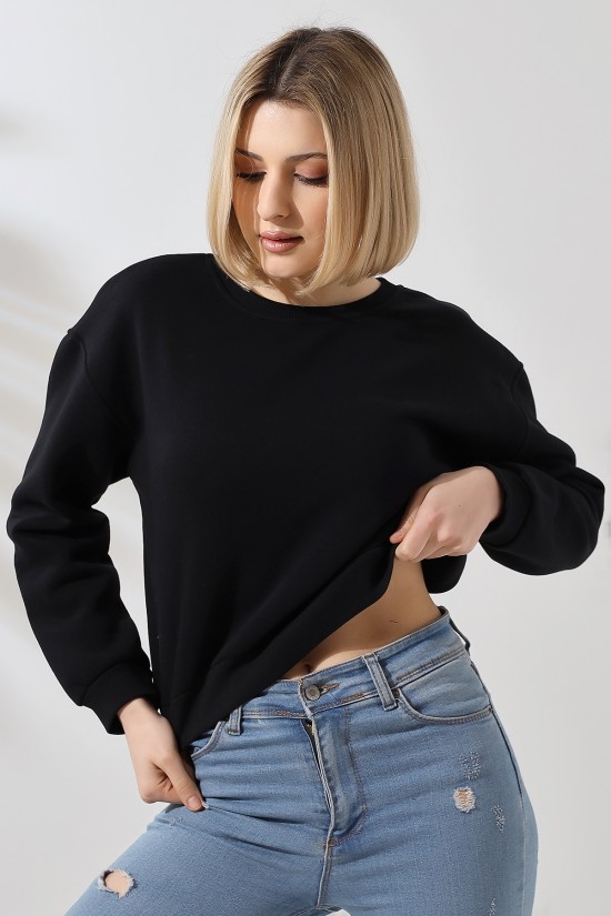 21614 KADIN 3 İP PENYE COMPACK ŞARDONLU GENİŞ VE KISA BİSİKLET YAKA SWETSHIRT 21614 KADIN 3 İP PENYE COMPACK ŞARDONLU GENİŞ VE KISA BİSİKLET YAKA SWETSHIRT