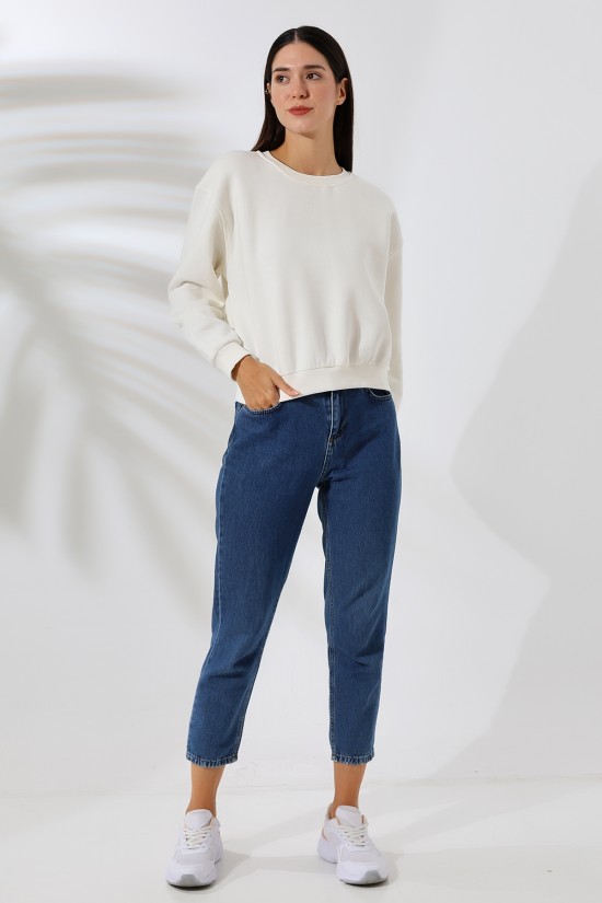 21614 KADIN 3 İP PENYE KOMPAKT ŞARDONLU GENİŞ VE KISA BİSİKLET YAKA SWEATSHIRT 21614 KADIN 3 İP PENYE KOMPAKT ŞARDONLU GENİŞ VE KISA BİSİKLET YAKA SWEATSHIRT