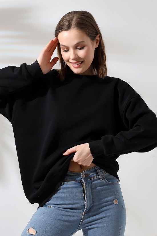 21620 KADIN 3 İP PENYE COMPACK ŞARDONLU BİSİKLET YAKA SALAŞ OVERSİZE UZUN SWETSHIRT 21620 KADIN 3 İP PENYE COMPACK ŞARDONLU BİSİKLET YAKA SALAŞ OVERSİZE UZUN SWETSHIRT