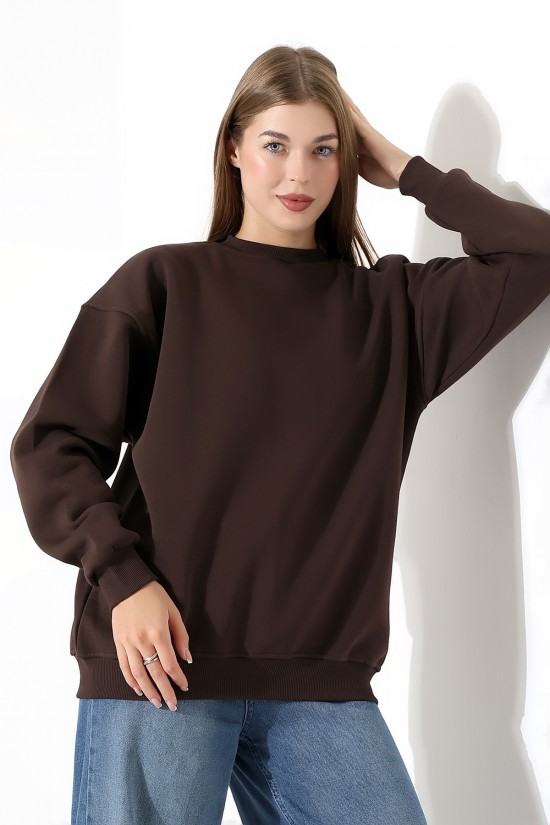 21620 KADIN 3 İP PENYE KOMPAKT ŞARDONLU BİSİKLET YAKA SALAŞ OVERSİZE UZUN SWEATSHIRT 21620 KADIN 3 İP PENYE KOMPAKT ŞARDONLU BİSİKLET YAKA SALAŞ OVERSİZE UZUN SWEATSHIRT