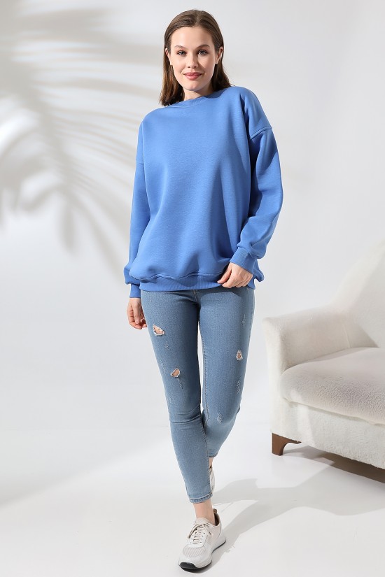 21620 KADIN 3 İP PENYE COMPACK ŞARDONLU BİSİKLET YAKA SALAŞ OVERSİZE UZUN SWETSHIRT 21620 KADIN 3 İP PENYE COMPACK ŞARDONLU BİSİKLET YAKA SALAŞ OVERSİZE UZUN SWETSHIRT