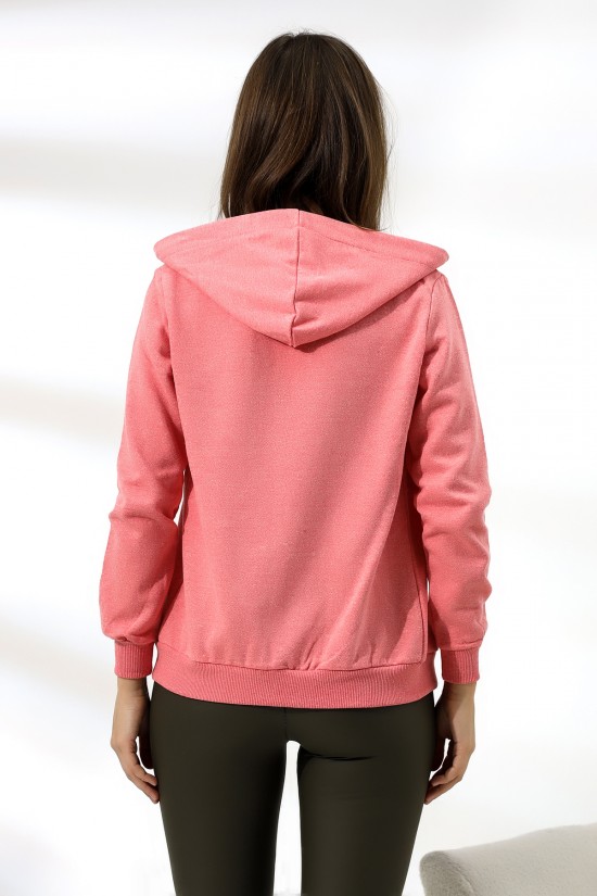 19116 BAYAN DÜZ 2İP ŞARDONLU FERM. KAPŞONLU SWETSHIRT 19116 BAYAN DÜZ 2İP ŞARDONLU FERM. KAPŞONLU SWETSHIRT