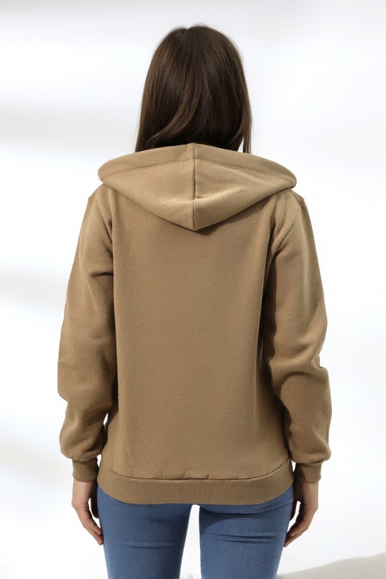 19116 BAYAN DÜZ 2İP ŞARDONLU FERM. KAPŞONLU SWETSHIRT 19116 BAYAN DÜZ 2İP ŞARDONLU FERM. KAPŞONLU SWETSHIRT