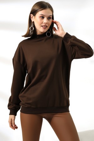 19556 KADIN  2 İP YARIM BALIKÇI TUNİK SWETSHIRT 