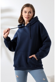 21615 KADIN 3 İP PENYE KOMPAKT ŞARDONLU SALAŞ OVERSİZE KAPŞONLU KANGURU CEPLİ SWEATSHIRT 21615 KADIN 3 İP PENYE KOMPAKT ŞARDONLU SALAŞ OVERSİZE KAPŞONLU KANGURU CEPLİ SWEATSHIRT