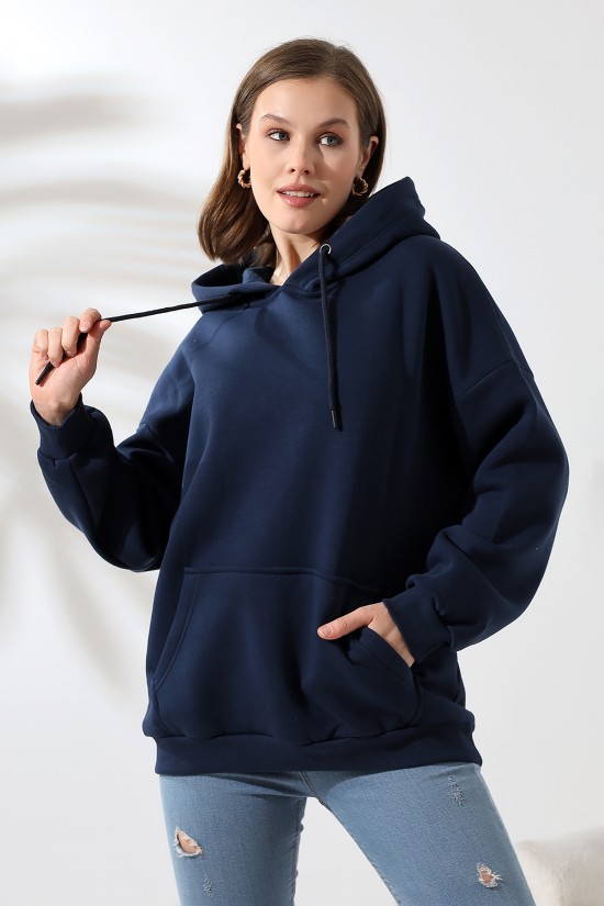 21615 KADIN 3 İP PENYE COMPACK ŞARDONLU SALAŞ OVERSİZE KAPŞONLU KANGURU CEPLİ SWETSHIRT 21615 KADIN 3 İP PENYE COMPACK ŞARDONLU SALAŞ OVERSİZE KAPŞONLU KANGURU CEPLİ SWETSHIRT