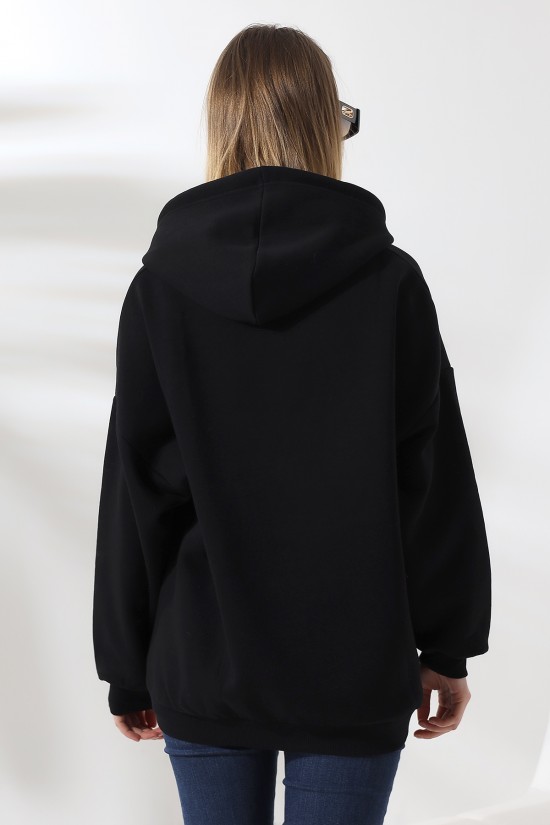 21618 KADIN 3 İP PENYE COMPACK ŞARDONLU METAL FERMUARLI SALAŞ OVERSİZE KAPŞONLU KANGURU CEPLİ SWETSHIRT 21618 KADIN 3 İP PENYE COMPACK ŞARDONLU METAL FERMUARLI SALAŞ OVERSİZE KAPŞONLU KANGURU CEPLİ SWETSHIRT