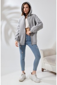 21618 KADIN 3 İP PENYE KOMPAKT ŞARDONLU METAL FERMUARLI SALAŞ OVERSİZE KAPŞONLU KANGURU CEPLİ SWEATSHIRT 21618 KADIN 3 İP PENYE KOMPAKT ŞARDONLU METAL FERMUARLI SALAŞ OVERSİZE KAPŞONLU KANGURU CEPLİ SWEATSHIRT