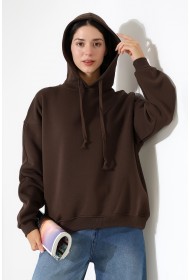 21966 KADIN 3 İP PENYE KOMPAKT ŞARDONLU SALAŞ OVERSİZE KAPŞONLU SWEATSHIRT 21966 KADIN 3 İP PENYE KOMPAKT ŞARDONLU SALAŞ OVERSİZE KAPŞONLU SWEATSHIRT