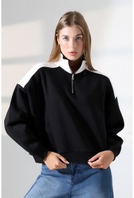 21963 KADIN 3 İP FERMUARLI KAMYONÖR GÖMLEK YAKA OMUZLARI VE YAKA GARNİLİ SALAŞ YANLARI KUPLU GENİŞ SWEATSHIRT 21963 KADIN 3 İP FERMUARLI KAMYONÖR GÖMLEK YAKA OMUZLARI VE YAKA GARNİLİ SALAŞ YANLARI KUPLU GENİŞ SWEATSHIRT