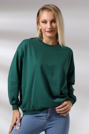 20814 KADIN OVERSİZE 2İP SALAŞ GENİŞ SWETSHIRT