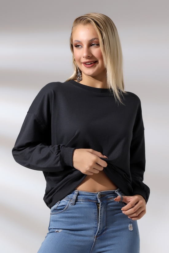 20814 BAYAN OVERSİZE 2İP SALAŞ GENİŞ SWETSHIRT