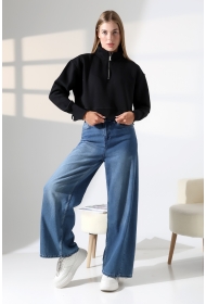 21967 KADIN 3 İP DİKYAKA KAMYON YARIM FERMUAR ETEK KAŞGORSESİ YIRTMAÇLI GENİŞ SWEATSHIRT 21967 KADIN 3 İP DİKYAKA KAMYON YARIM FERMUAR ETEK KAŞGORSESİ YIRTMAÇLI GENİŞ SWEATSHIRT