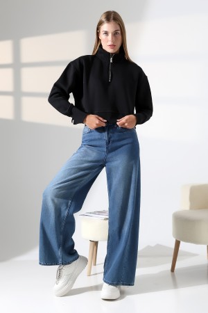 21967 KADIN 3 İP DİKYAKA KAMYON YARIM FERMUAR ETEK KAŞGORSESİ YIRTMAÇLI GENİŞ SWEATSHIRT 21967 KADIN 3 İP DİKYAKA KAMYON YARIM FERMUAR ETEK KAŞGORSESİ YIRTMAÇLI GENİŞ SWEATSHIRT