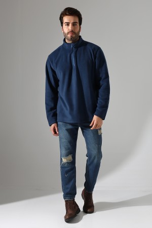 21855 ERKEK POLAR KUMAŞ KAMYONCU HAKİM YAKA SWEATSHIRT 