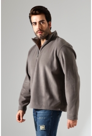 21855 ERKEK POLAR KUMAŞ KAMYONCU HAKİM YAKA SWEATSHIRT 