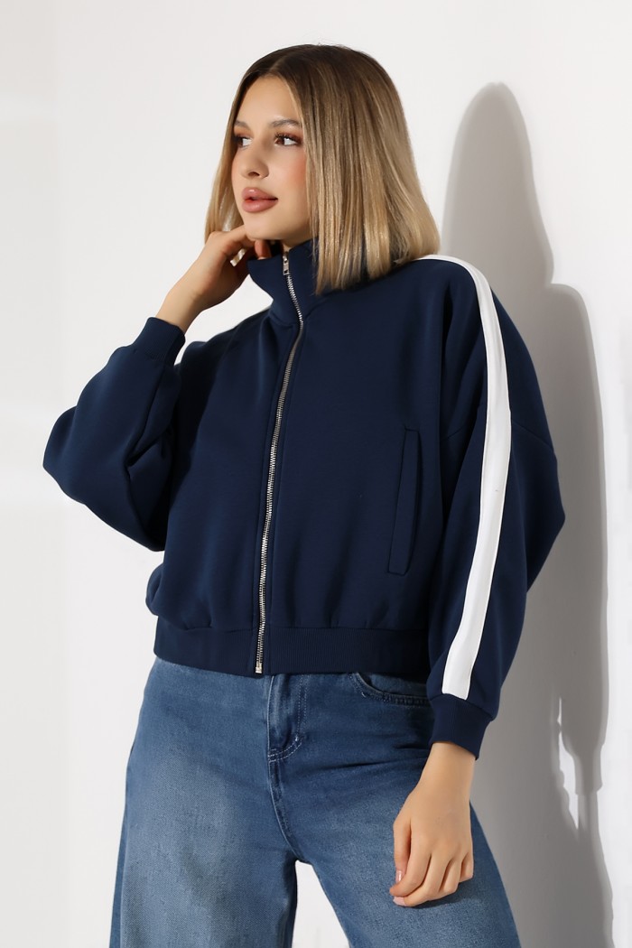 21954 KADIN 3 İP PENYE COMP. ŞARD.KOLLARI MİKROŞERİTLİ BOYDAN METAL FERMUARLI HAKİM YAKA FLOTA CEPLİ GENİŞ SALAŞ SWEATSHIRT 21954 KADIN 3 İP PENYE COMP. ŞARD.KOLLARI MİKROŞERİTLİ BOYDAN METAL FERMUARLI HAKİM YAKA FLOTA CEPLİ GENİŞ SALAŞ SWEATSHIRT