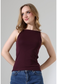 22110  KADIN LYC RİB KOMPAKT KOLSUZ KISA BİYE ASKILI ATLET 