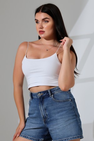 20544  KADIN LYC COMP. LASTİK İP ASKILI BÜSTİYER  KISA CROP TULUM ATLET 