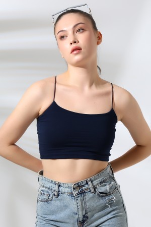 20544  KADIN LYC COMP. LASTİK İP ASKILI BÜSTİYER  KISA CROP TULUM ATLET 