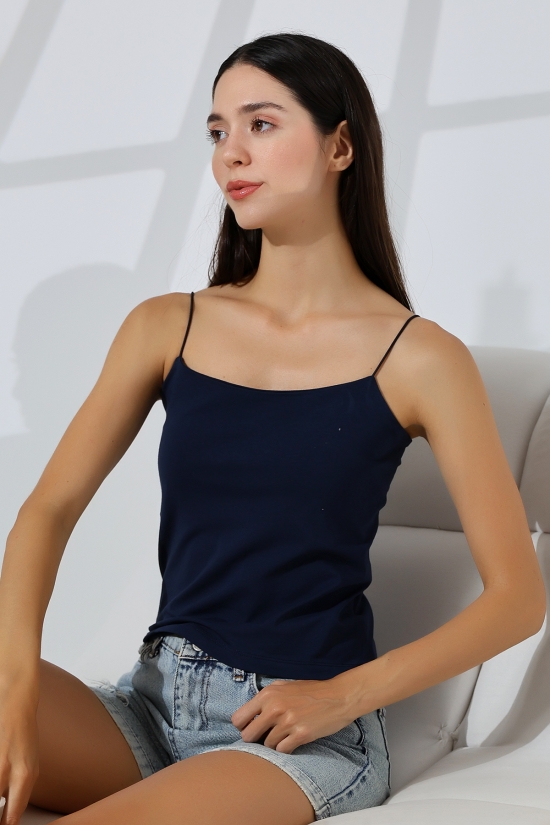 21563  BAYAN LYC COMP. LASTİK İP ASKILI KISA CROP TULUM ATLET 