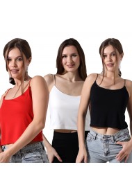 0-39282 - 3LÜ PAKET KADIN LASTİK İP ASKILIKISA TULUM ATLET 0-39282 - 3LÜ PAKET KADIN LASTİK İP ASKILIKISA TULUM ATLET