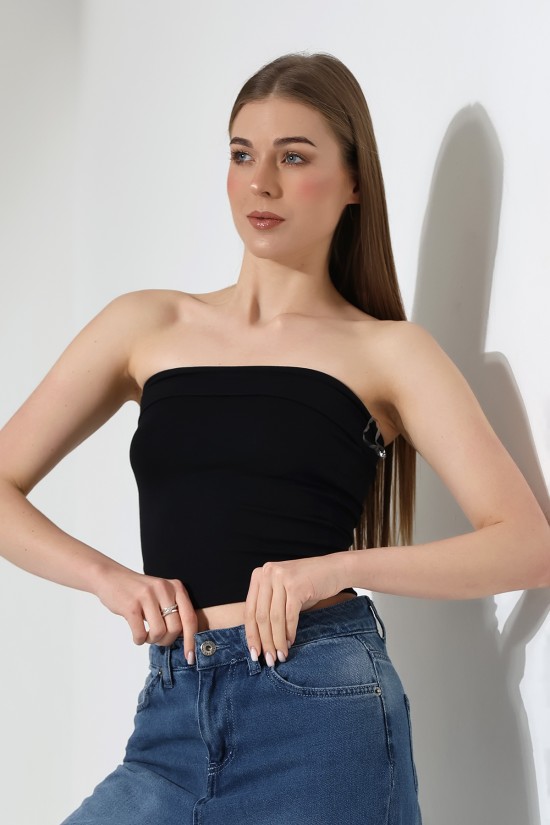 21922 KADIN MADONNA YAKA FULL LYC VSK RİBANA STRAPLEZ ATLET 