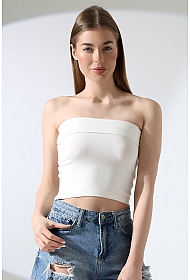 21922 KADIN MADONNA YAKA FULL LYC VSK RİBANA STRAPLEZ ATLET 