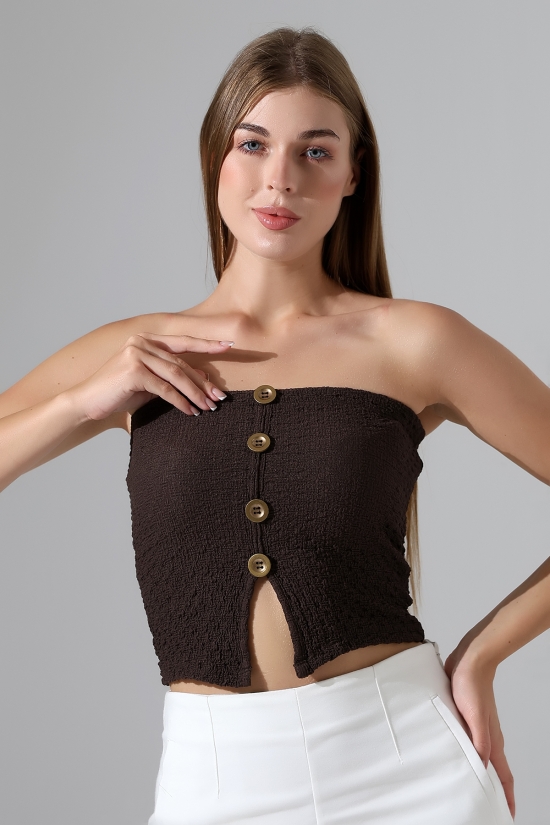 22057 KADIN JAKARLI VİYANA ÖNÜ 4 DÜĞMELİ STRAPLEZ ATLET 