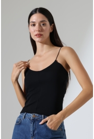 22093 KADIN FULL LYC RİB ÖNÜ PARÇALI TULUM V YAKA LASTİK İPASKILI ATLET